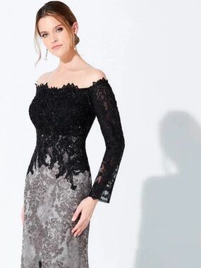 Ivonne D 220D30 - Straight Across Embroidered Mother of the Bride Dress
